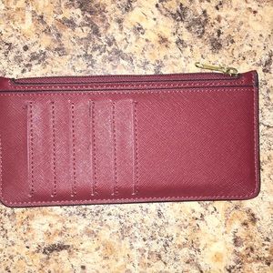 Card wallet holder with zipper and card slots